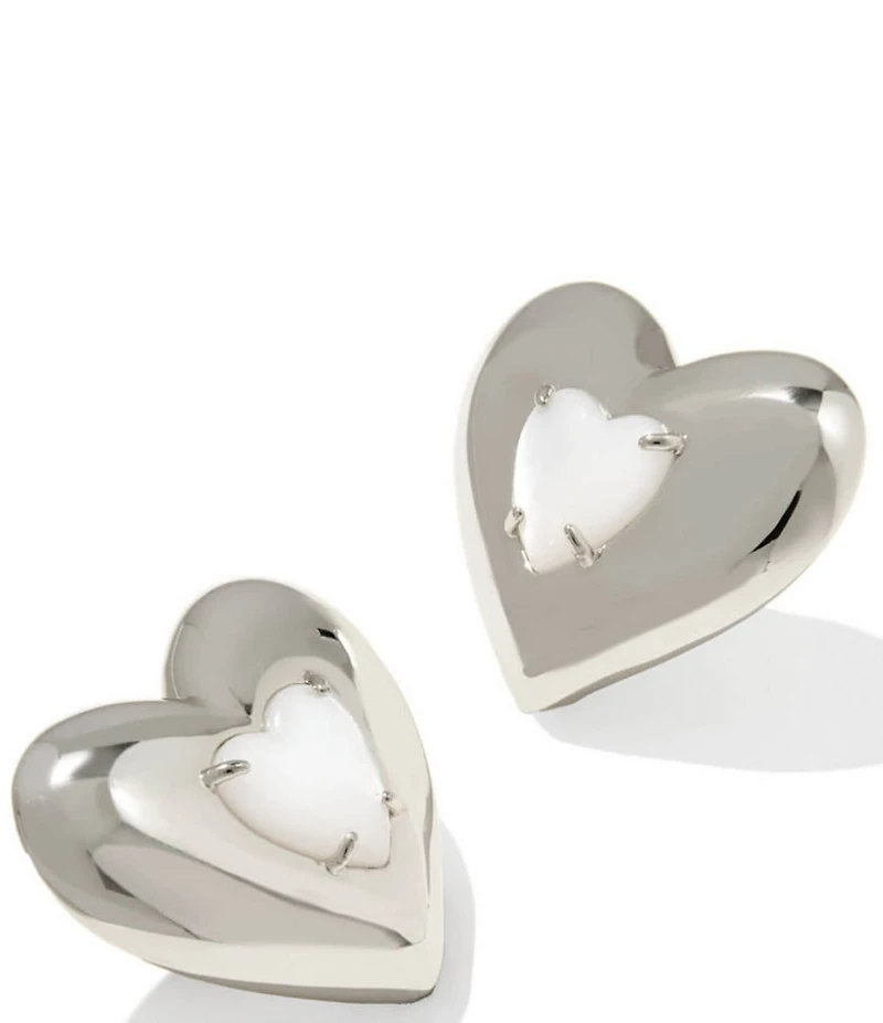Kendra Scott Sasha Pearl Heart Stud Earrings
