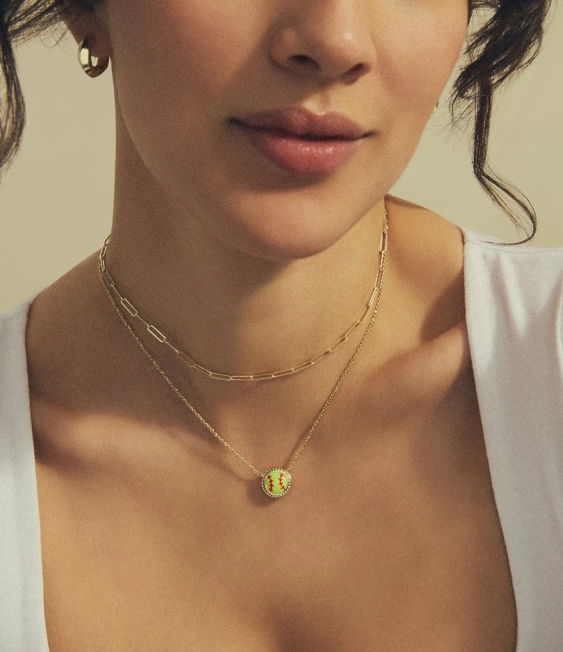 Kendra Scott Softball Novelty Short Pendant Necklace