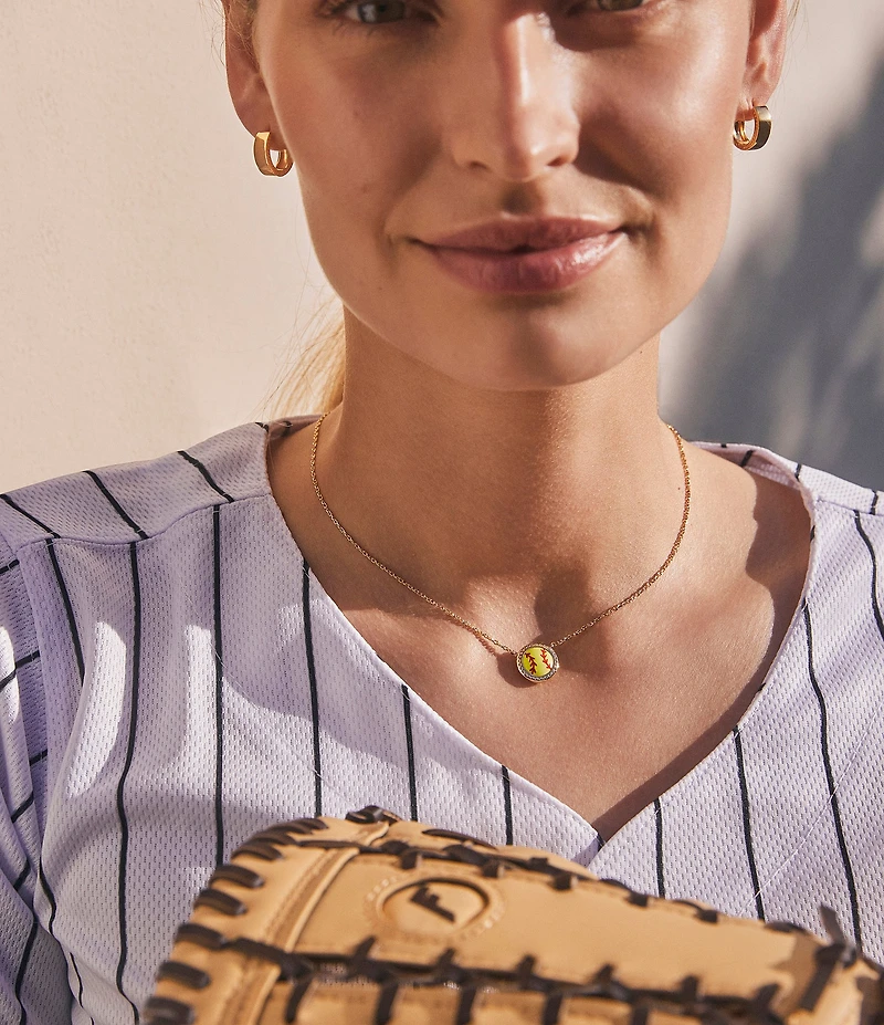 Kendra Scott Softball Novelty Short Pendant Necklace