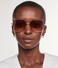 Kendra Scott Women's Davie 60mm Navigator Sunglasses