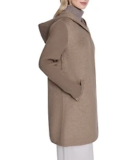 Kenneth Cole New York Ladies Double Breasted Hooded Wool Coat