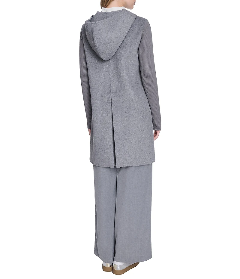 Kenneth Cole New York Ladies Double Breasted Hooded Wool Coat