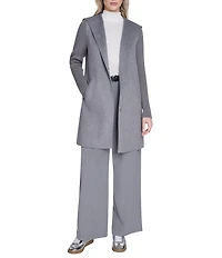 Kenneth Cole New York Ladies Double Breasted Hooded Wool Coat