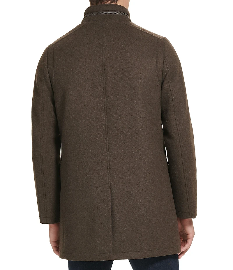 Kenneth Cole New York SB Stand Collar Zipper Detail Around Collar Coat
