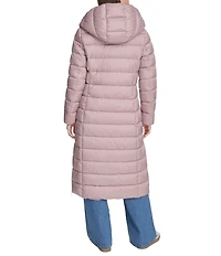 Kenneth Cole New York Water Resistant Channel Quilt Hooded Stand Collar Dog Walker Puffer