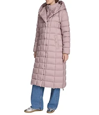 Kenneth Cole New York Water Resistant Channel Quilt Hooded Stand Collar Dog Walker Puffer