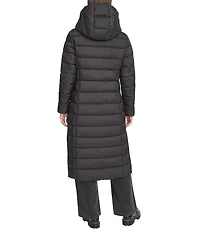 Kenneth Cole New York Water Resistant Channel Quilt Hooded Stand Collar Dog Walker Puffer