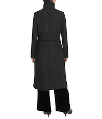 Kenneth Cole New York Wool Blend Stand Collar Back Belt Walker Coat