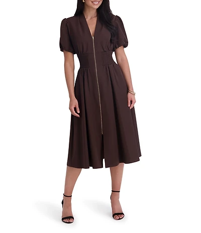 Kensie Drapey Scuba Midi Dress