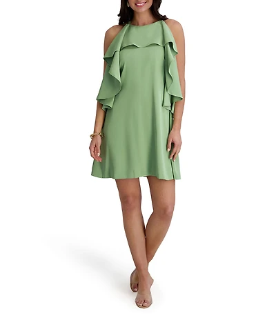 Kensie Halter Neck Sleeveless Ruffle Tier Mini Dress