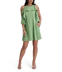 Kensie Halter Neck Sleeveless Ruffle Tier Mini Dress