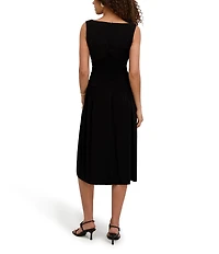 Kensie Jersey Knit Sweetheart Wide Strap Midi Dress