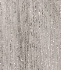 Kensie Metallic V-neck Short Flutter Sleeve Tiered High-Low Smocked Waist Tiered Dress