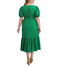 Kensie Plus Size Cotton Eyelet Dress
