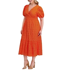 Kensie Plus Size Cotton Eyelet Dress