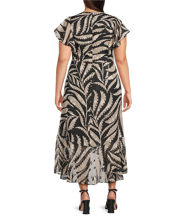 boutique midi dress SALE-Floral Print Square Neck Cinched Waist Midi Dress-Burgundy Small