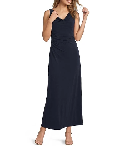 Kensie Stretch Cowl Neckline Sleeveless Maxi Dress