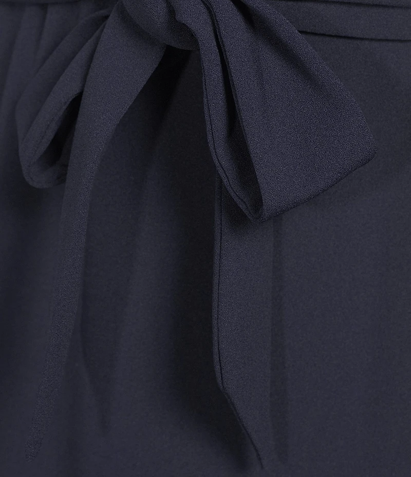 Kensie Textured Knit Boat Neck Self-Tie Waist Faux Wrap Blouson Dress