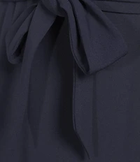 Kensie Textured Knit Boat Neck Self-Tie Waist Faux Wrap Blouson Dress