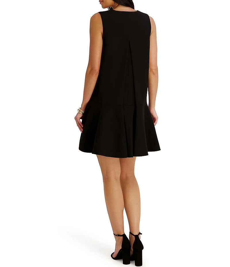 Kensie V-neck Sleeveless Button Front Aline Twill Mini Dress