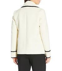 Kensie Wool Blend Scarf Neck Long Sleeves Whipstitch Car Coat