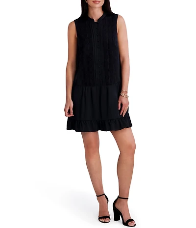 Kensie Woven Button Front Sleeveless Shirt Dress