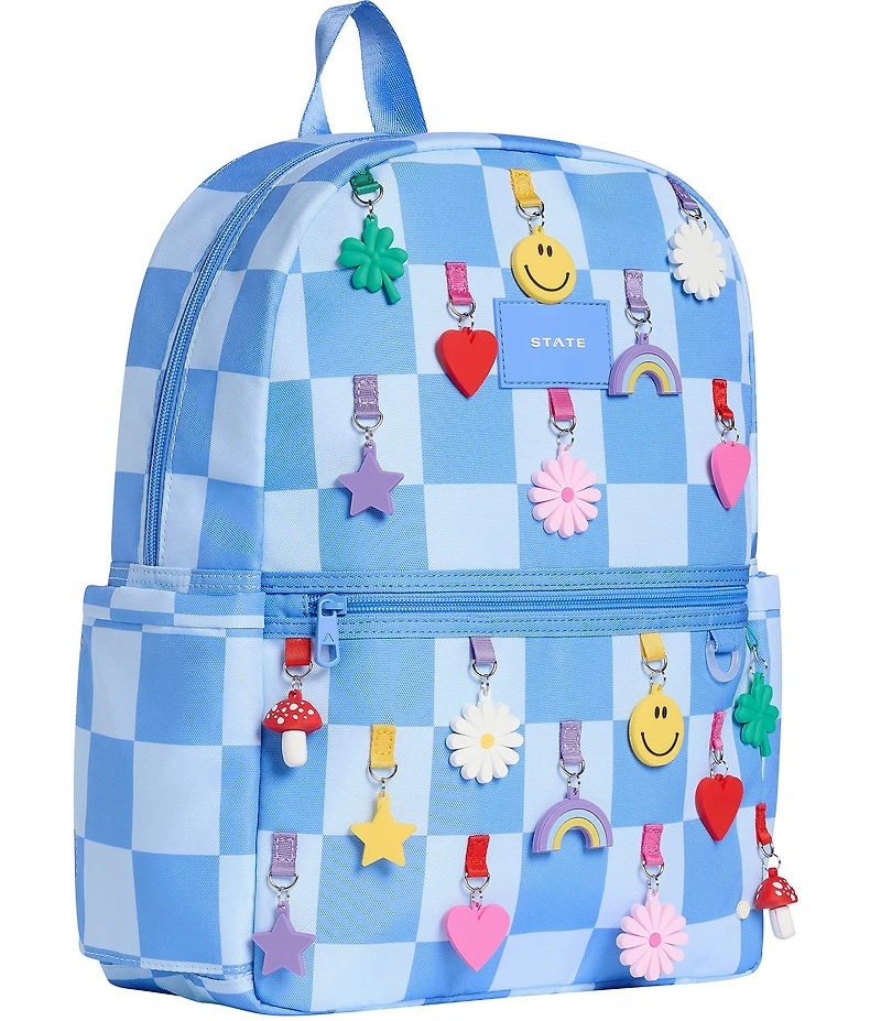 Kids Kane Blue Check Charm Backpack