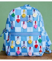 STATE Bags Kane Blue Check Charm Backpack