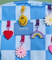 STATE Bags Kane Blue Check Charm Backpack