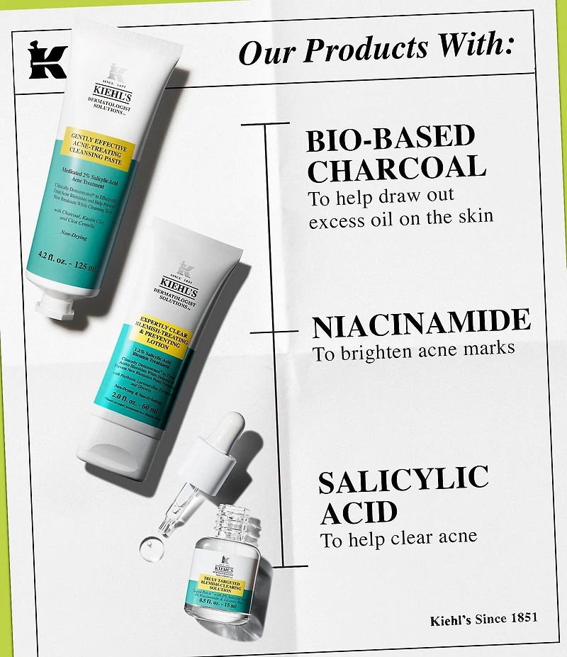 Kiehl's Since 1851 Clear Intentions 3-Piece Skincare Set for Acne