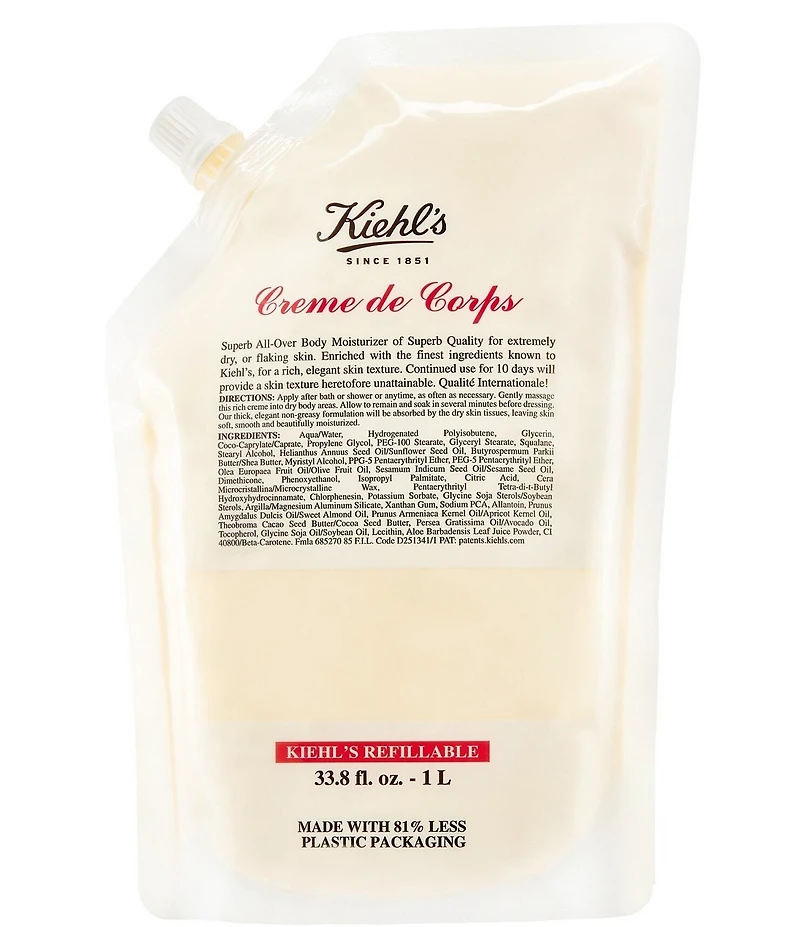 Kiehl's Since 1851 Creme de Corps Body Lotion with Cocoa Butter Refill Pouch