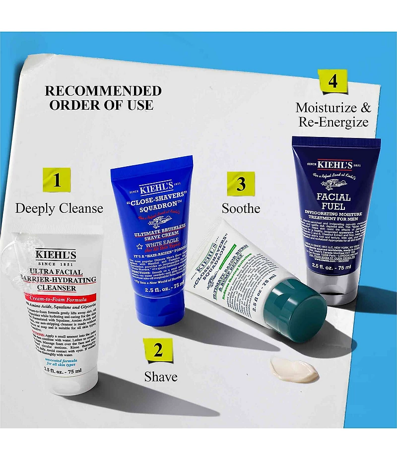 Kiehl's Since 1851 Get Up & Groom 4-Piece Set from Cleanse to Post-Shave