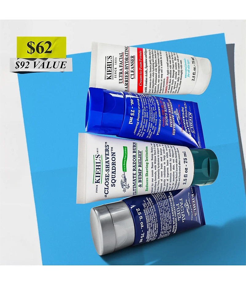 Kiehl's Since 1851 Get Up & Groom 4-Piece Set from Cleanse to Post-Shave