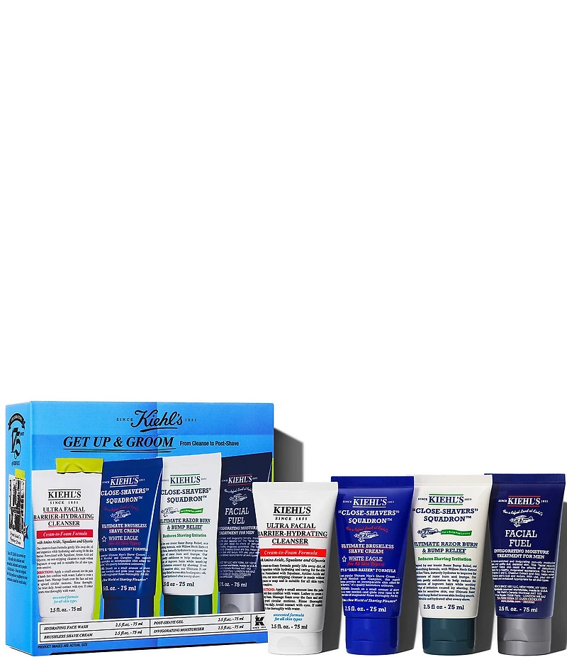 Kiehl's Since 1851 Get Up & Groom 4-Piece Set from Cleanse to Post-Shave