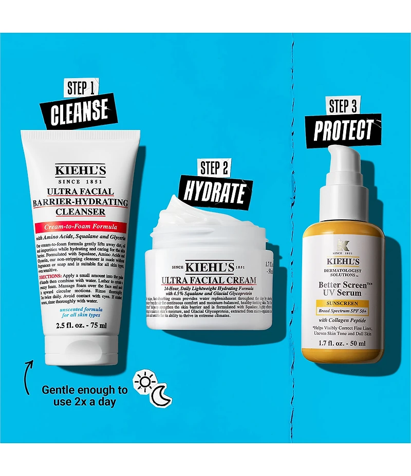 Kiehl's Since 1851 Ultra Facial-Barrier Hydrating Cream to Foam Cleanser