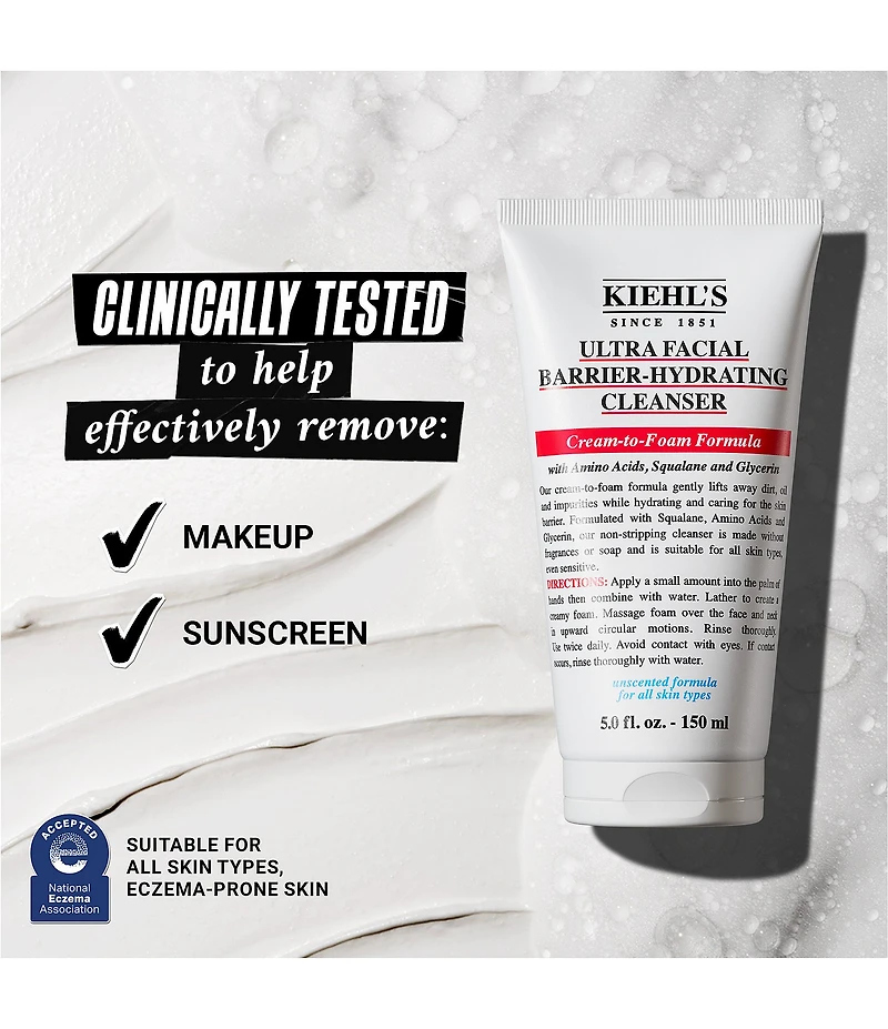 Kiehl's Since 1851 Ultra Facial-Barrier Hydrating Cream to Foam Cleanser