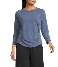 Kinesis 3/4 Sleeve Ruched Scoop Neck Tee