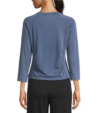 Kinesis 3/4 Sleeve Ruched Scoop Neck Tee