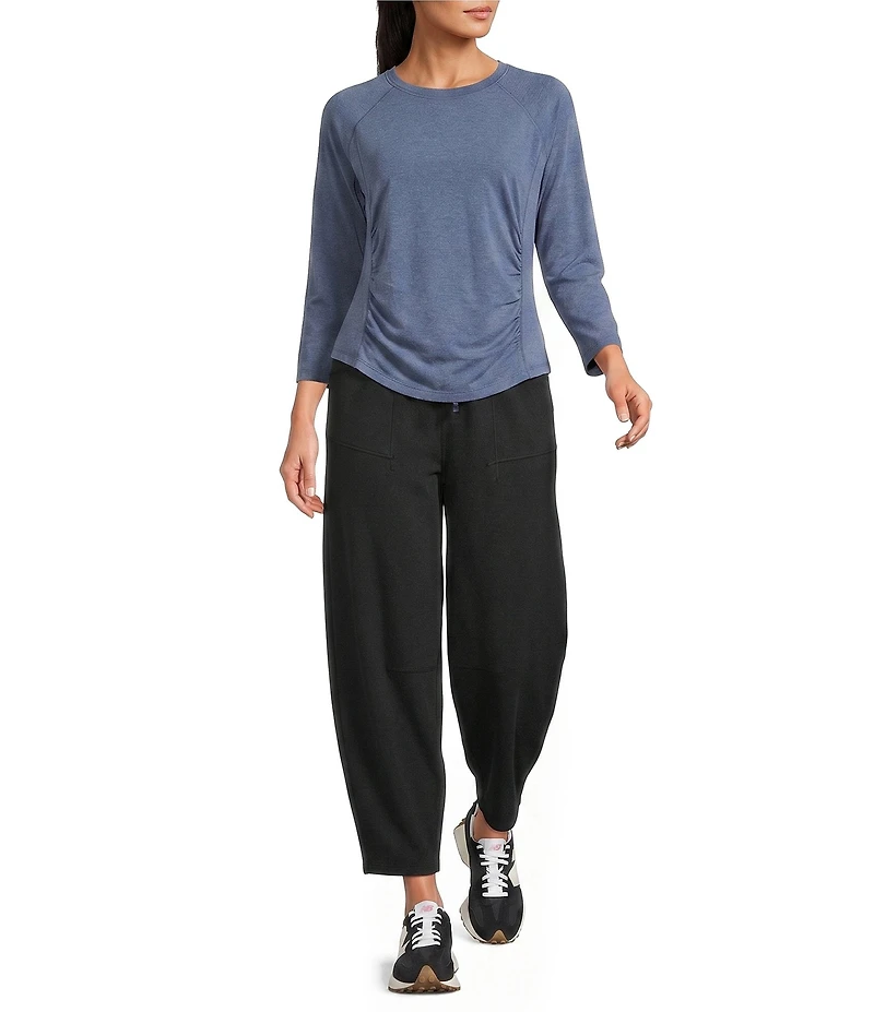 Kinesis 3/4 Sleeve Ruched Scoop Neck Tee