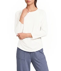 Kinesis 3/4 Sleeve Ruched Scoop Neck Tee