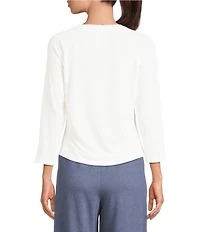 Kinesis 3/4 Sleeve Ruched Scoop Neck Tee