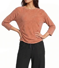 Kinesis 3/4 Sleeve Ruched Scoop Neck Tee