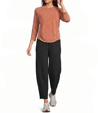 Kinesis 3/4 Sleeve Ruched Scoop Neck Tee