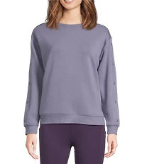 Kinesis Crew Neck Long Sleeve Button Sleeve Top