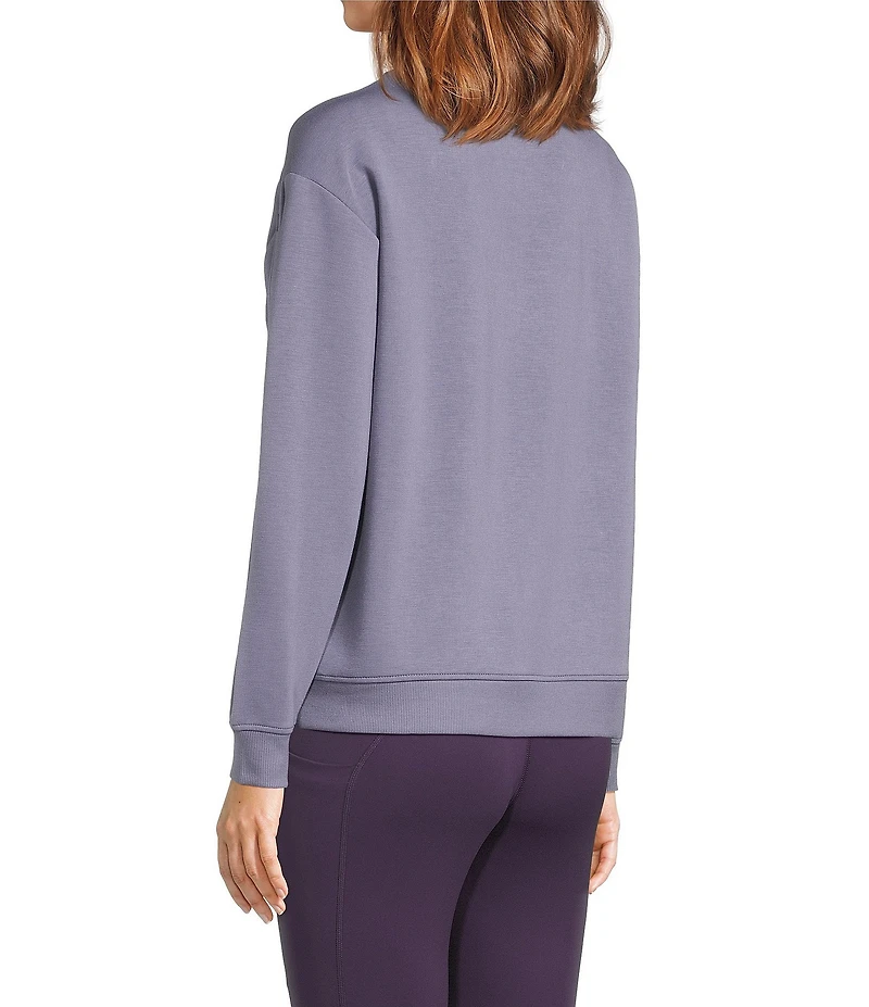 Kinesis Crew Neck Long Sleeve Button Sleeve Top