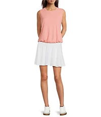 Kinesis Crew Neck Sleeveless Bubble Hem Tank