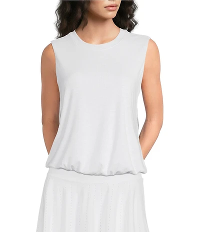 Kinesis Crew Neck Sleeveless Bubble Hem Tank
