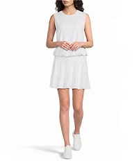 Kinesis Crew Neck Sleeveless Bubble Hem Tank
