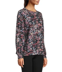 Kinesis Dandelion Print Crew Neck Long Sleeve Top