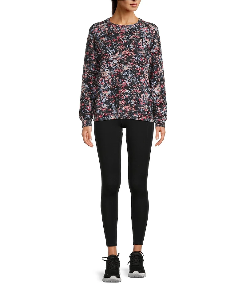 Kinesis Dandelion Print Crew Neck Long Sleeve Top